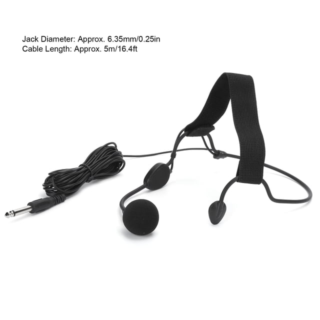 Micrófono dinámico con gancho para la oreja con conector de 6,35 mm para instrumentos musicales de guitarra WH20TQG