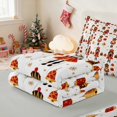 thumbnail image 5 of Manfei Nutcracker Zipper Full Size Comforter Sets with Fitted Sheet and 2 Pillowcases Christmas Zipper Bedding Set, Peach Pink, Gray Reversible, 5 of 7