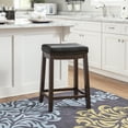 thumbnail image 2 of Linon Claridge 26" Backless Indoor Wood Counter Stool, Dark Brown/Brown Faux Leather, 1 Stool, 2 of 15