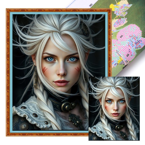 Kit Punto Cruz para Niña Bordado Con Hilo Algodón Ecológico 11CT Arte 40x50cm