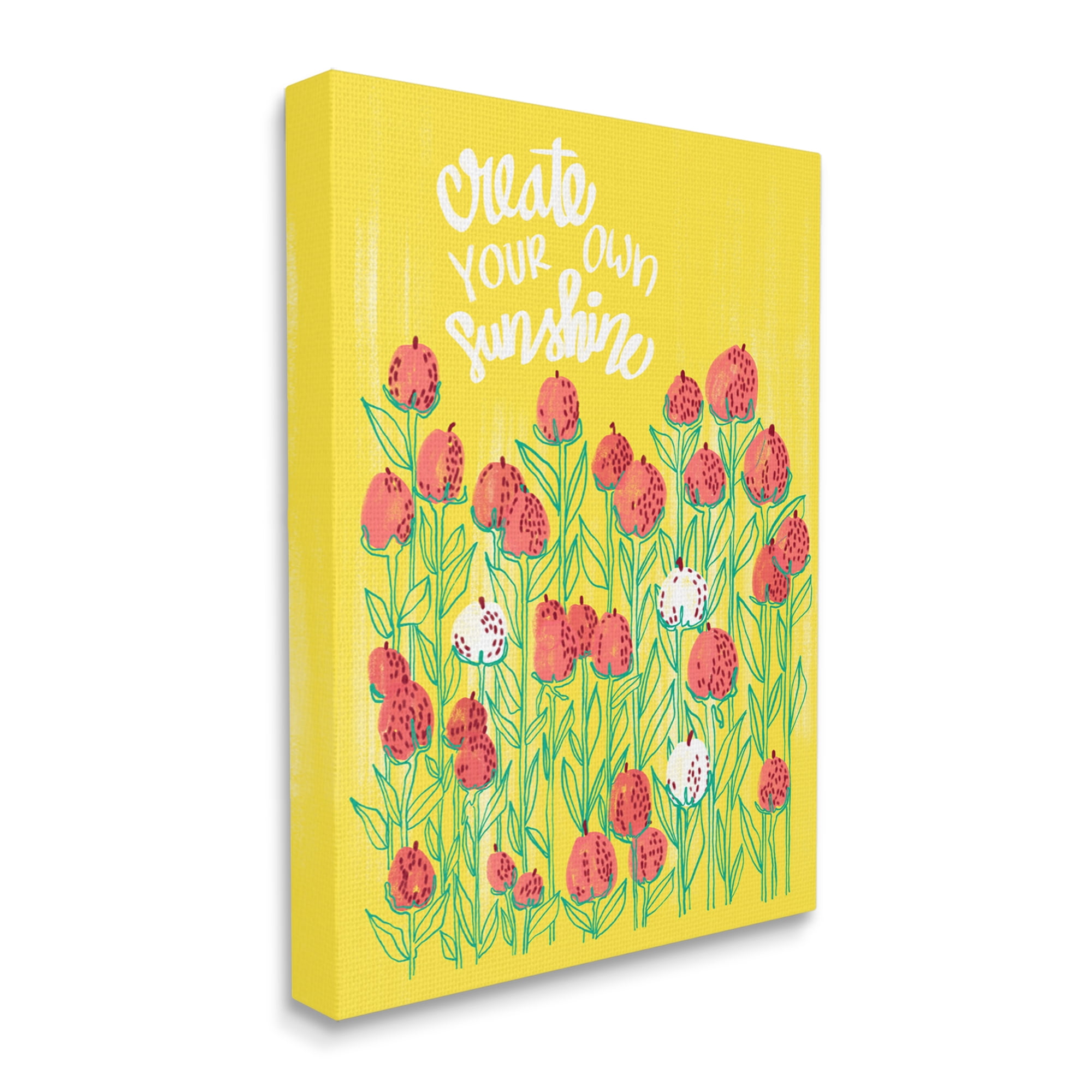 Stupell Industries Create Your Sunshine Floral Botanical & Floral Painting Gallery Wrapped Canvas Print Wall Art, 36 x 48