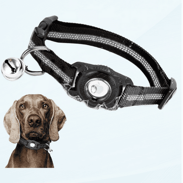 AirTag Cat Dog Collar,Adjustable Apple Air Tag Cat Dog Collar, Reflective Nylon Cat Dog Collar with IPX8 Waterproof AirTag Holder Case, Integrated Air Tag Pet Collar for Cats Dogs