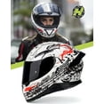 thumbnail image 2 of HAX Full Face Motorcycle Helmet with Dual Rear Wing, Motorbike Street Bike Helmet with Pinlock Ready Plastic Nails for Adult,DOT Approved(Pearl White,S), 2 of 5