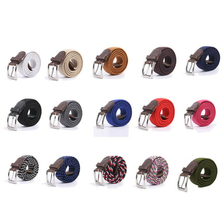 Canvas Elastic Fabric Woven Stretch Braided Belts Solid Color