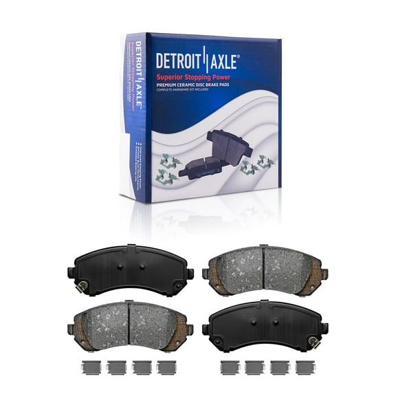 Detroit Axle - Front Brake Pads for Buick Rendezvous Pontiac Aztek Montana Olds Silhouette Chevrolet Venture Ceramic Brake Pads w/ Hardware 2002 2003 2004 Replacement
