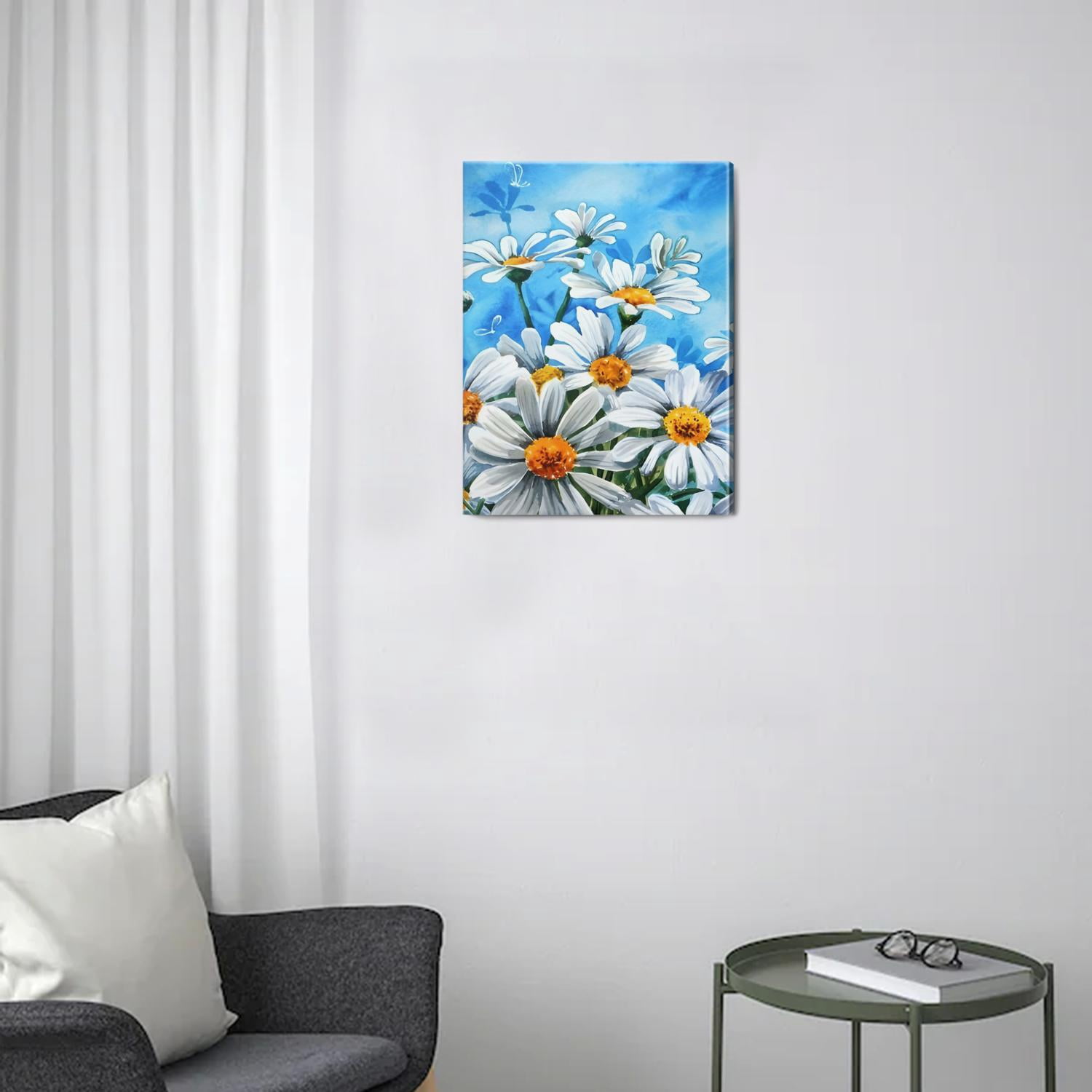 Art Mural de Marguerite Vintage Rustique, Impression Botanique pour Décoration de Salle de Bains Style Fermier et de Salon 12x16 pouces sans Cadre | Leroy Merlin