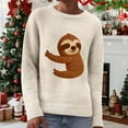 thumbnail image 2 of Festive Knit Pullover Sweater For Long Sleeve Crewneck Holiday Print Casual Warm Winter merry christmas ya filthy animal sweater, 2 of 4