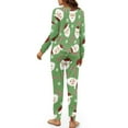 thumbnail image 3 of Yuyamidu Santa Claus Sleepwear for Women Christmas Pajama Set of 2 Candy Canes Long Sleeve Night Pants and Shirt Size 2XL Casual Nightwear Green Daily Wear Clothes, 3 of 7