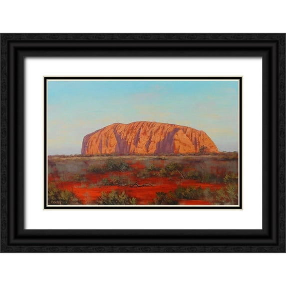 Gercken, Graham 14x11 Black Ornate Wood Framed with Double Matting Museum Art Print Titled - Uluru Colours Central Australia