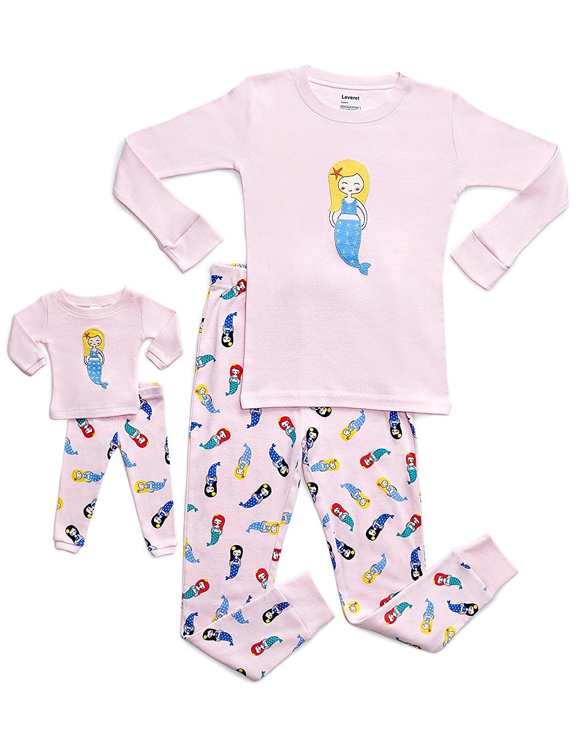 Details about  / Leveret Hearts Girls Matching Doll /& Kid 2 Piece Pajama 100/% Cotton 2-10 Y