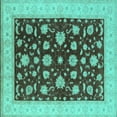 thumbnail image 1 of Ahgly Company Indoor Square Oriental Turquoise Blue Industrial Area Rugs, 6' Square, 1 of 4