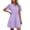 Purple, variant on Women's Summer Casual Lined Eyelet V Neck Short Sleeve Ruffle Tiered Smocked Waist Beach Vacation Dress 1 Pc Sizes S M L XL XXL Navy Pink Purple Sky Blue Beige
