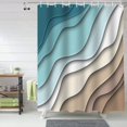 thumbnail image 4 of Shower Curtains for Bathroom Geometric Ocean Bathroom Curtain Turquoise Teal Ombre Brown Abstract Beach Waterproof Bath Curtain Decorative Bathtub Accessories 72 x 72 Inch, 4 of 6