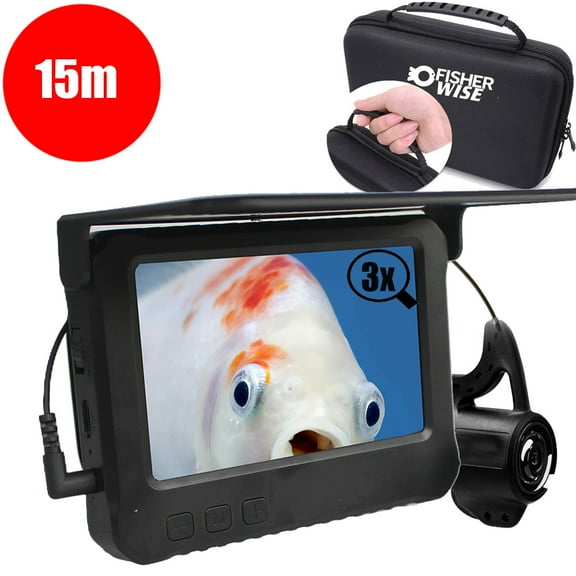 Underwater Fishing Camera, Portable 4.3inch LCD Monitor 1200TVL High Definition Fish Finder Waterproof Camera Underwater Video Fish Cam for Ice,Lake and Boat Fishing