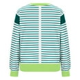 thumbnail image 5 of Lenpel Women's Crew Neck Sweatshirts Long Sleeve Striped Color Block Side Split Pullover Tops Loose Fashion Outfits, 5 of 7