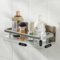 thumbnail image 4 of Stainless Steel Shower Shelf No Drilling 2-Tier Bathroom Organizer - Black, 4 of 5
