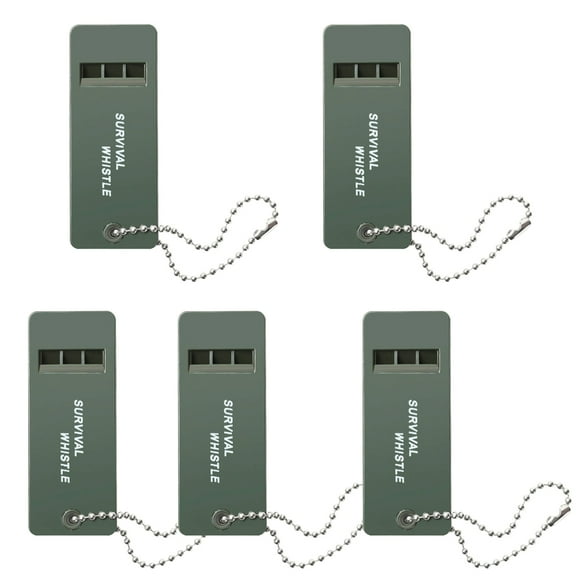 Set of 5 Portable Whistle Alloy Material High Decibel Life-Saving for Emergency