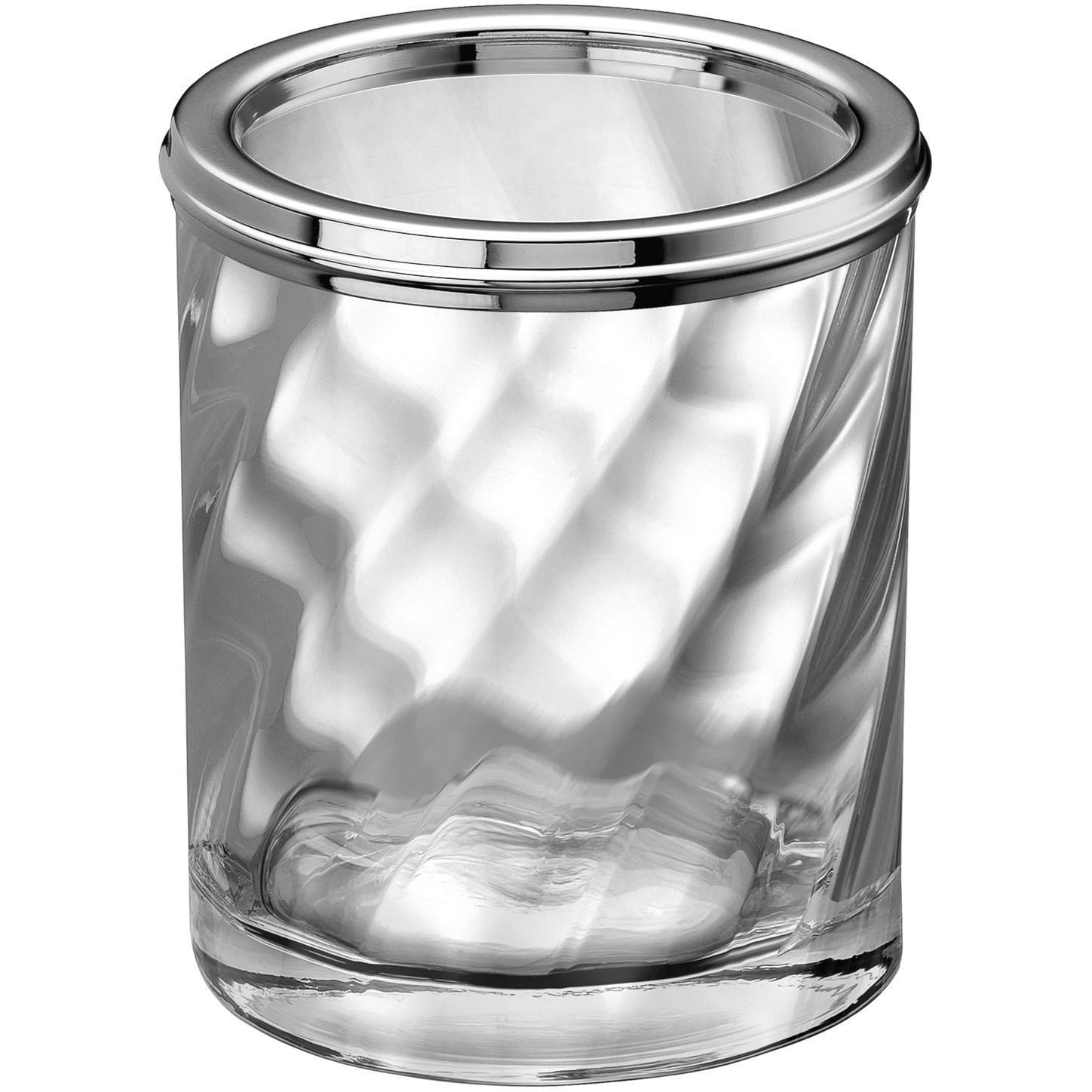 AGM Home Store Spiral Clear Glass Round Table Toothbrush Toothpaste