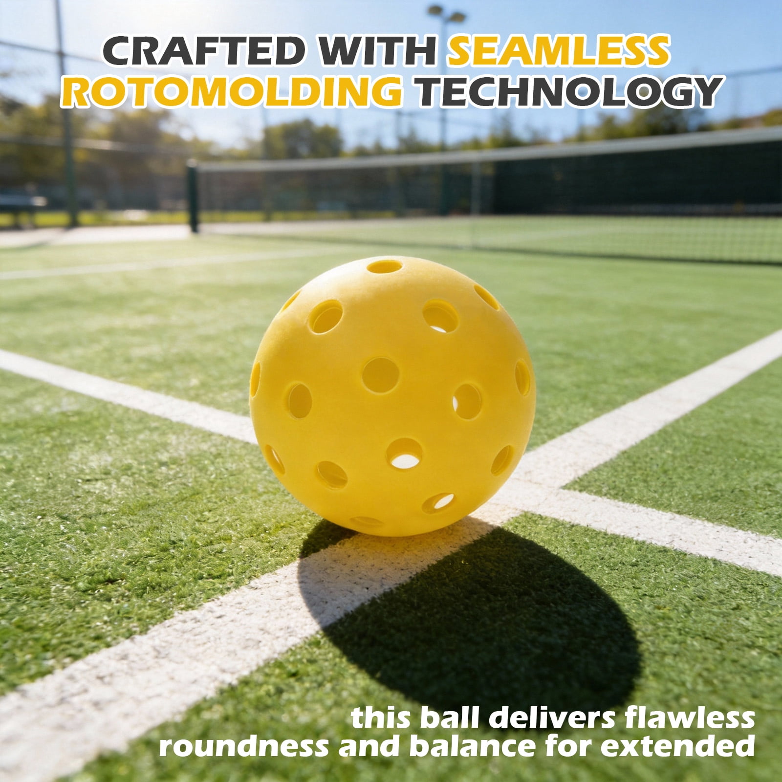 Koomade 8 Pack Pickleball Balls 40 Holes Indoor/Outdoor 6 Pack Yellow+2 Pack Red