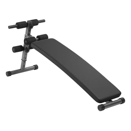 KFFKFF Folding Sit-Up Bench, Curved Decline Ab Bench with 5 Adjustable Heights, Durable Steel Frame, Non-Slip Design, 500 lbs Weight Capacity for Home Gym Exercises and Full-Body Strength Training