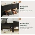 thumbnail image 3 of Amolife Queen Size Platform Bed Frame with Velvet Upholstered Wingback Headboard, No Box Spring Needed, Black, 3 of 9