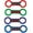 Full Set - All 4 Colors, variant on Rope and Rubber Double Sided Dog Tug Toy 12.75" Long for Medium to Larger Breeds (Red Tug Toy)