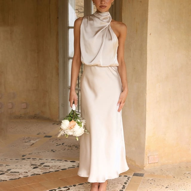 TIMIFIS Robes pour Femmes Robes d'Invitée de Mariage Robes d'Été Sans Manches Décontractées Maxi Plage Robe d'Été Fleurie Robe Décontractée Été