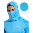 thumbnail image 2 of BALEAF Men's Sun Protection Hoodie Shirt UPF 50+ Long Sleeve UV SPF T-Shirts with Mask Rash Guard Fishing Lightweight Blue Size XL, 2 of 6