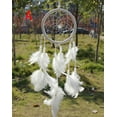 Catcher Circular White Feathers Wall Hanging Decoration Decor Craft