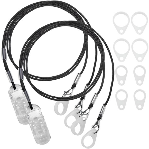 Hearing Amplifier Clips - Protective Holder with Anti Lost Lanyard Cord - Rope with Loops and Clip and Security Clip Ideal for Behind The Ear Hearing Amplifier (Pack of 2)