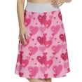 thumbnail image 1 of Women's Valentine's Day Pinkish Love Motifs A-line Printed Skirt Casual Wear, XL, Pale Pink Magenta, by Ambesonne, 1 of 1