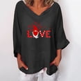 thumbnail image 1 of ICHUANYI Liquidación Mujer San Valentín Cuello en V Casual Algodón Jumper Tops Señoras Corazón Camiseta ICHUANYI WER202308232128, 1 of 3