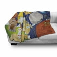thumbnail image 3 of Educational Soft Flannel Fleece Throw Blanket, Cartoon Style Planet System and Astronaut in Outer Space Galactic Adventure, Cozy Plush for Indoor and Outdoor Use, 50" x 70", Multicolor, by Ambesonne, 3 of 6