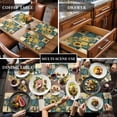 thumbnail image 2 of Farm Sunflower Rose Butterfly Placemats Set of 6,Wipeable Washable Table Mats for Dining Tables, Vintage Floral on Plaid Place Mats for Kitchen Event Party Tabletop Decor, 2 of 9