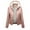 Pink, variant on Babysbule Winter Coats for Women Women's Fashion Casual Hooded Zipper Long Sleeve Solid Color Leather Jacket Coat Tops