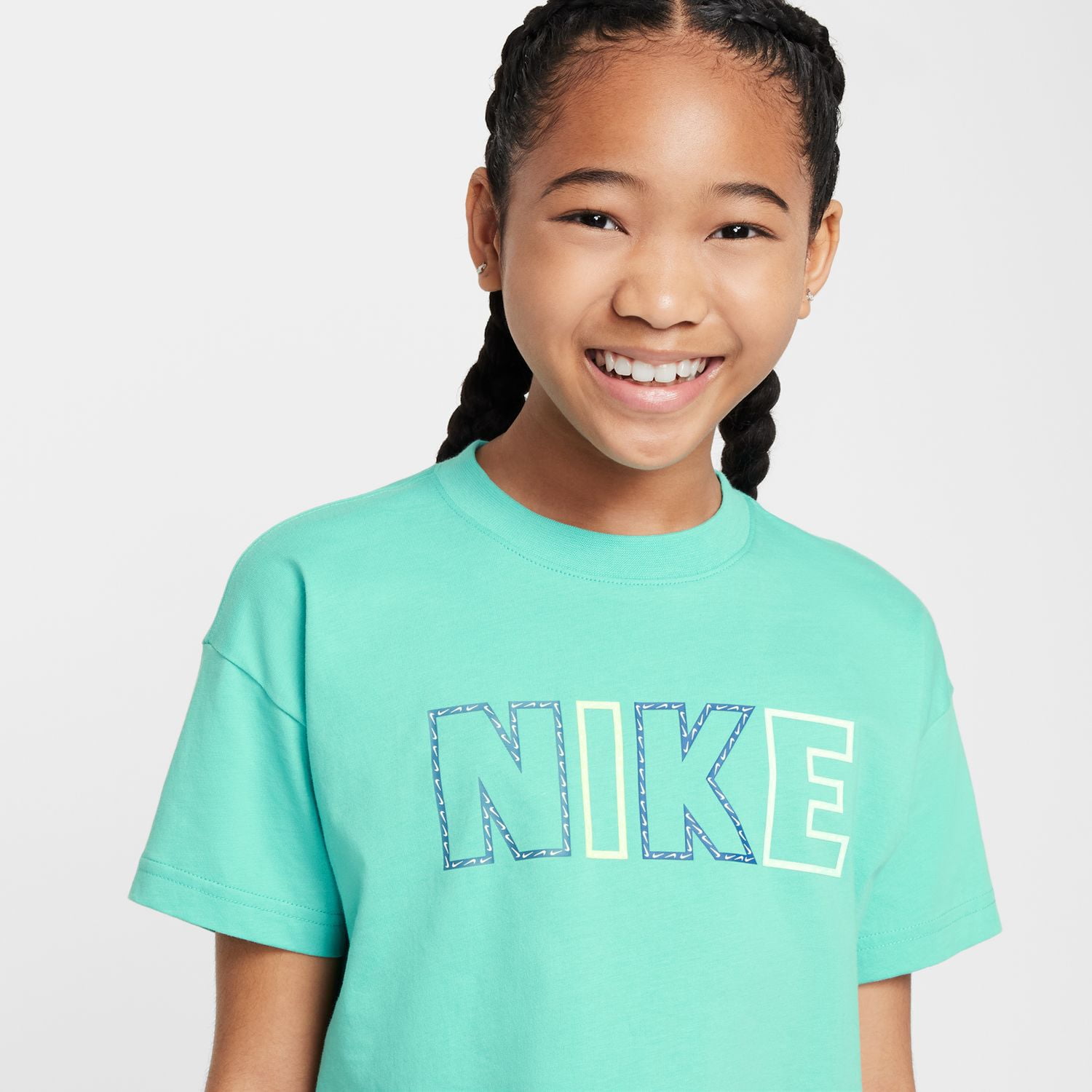 purple teal nike shirt
