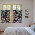 thumbnail image 4 of Vintage Flower Tier Curtains, Boho Abstract Colorful Ethnic Floral Light Filtering Kitchen Curtains, 2Pcs Rod Pocket Half Window Treatments Panels for Sink Cafe Cabinet Basement 27.5x45 Inches, 4 of 9