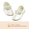 thumbnail image 3 of Dream Pairs Girls Fashion Dress Flats Shoes Kids Slip On Rhinestones Wedding Shoes SERENA-100-INF IVORY Size 8, 3 of 5