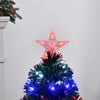 HOMCOM 3/4/5/6/7FT Tall Artificial Tree Multi-Colored Fiber Optic LED Pre-Lit Holiday Home Christmas Decoration, Green