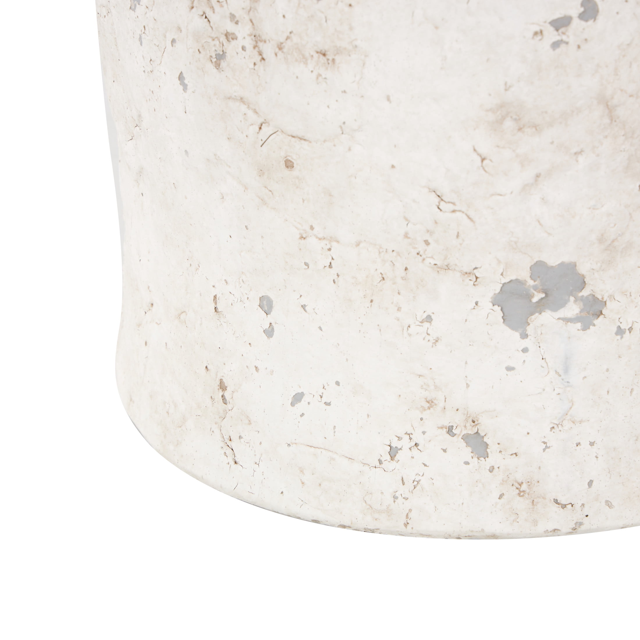 DecMode 11" Antique Style Distressed Cream Ceramic Vase with Handles