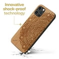 thumbnail image 3 of Case Yard Wooden Case Outside Soft TPU Silicone, Slim Fit Shockproof Wood Protective Phone Cover for Girls Boys Men and Women, Supports Wireless Charging Half Mandala Design case for iPhone-12-Pro-Max, 3 of 7