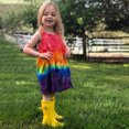thumbnail image 2 of FRSASU Kids Dress ,Baby Girls' Dresses Toddler Infant Colorful Bandhnu Tie-Dye Clothes Outfits, 2 of 9