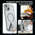 thumbnail image 4 of for iPhone 15 Plus Case with Stand, Compatible with MagSafe, Magnetic Kickstand Case for iPhone 15 Plus, Military-Grade Protection Shockproof Case, Clear Acrylic + Soft TPU Material, Gray, 4 of 6