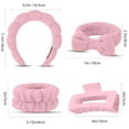 thumbnail image 4 of Spa Headband Wristband Set with Hair Clips – Puffy Makeup Headband for Women, Face Washing, Facial Mask, Shower Accessories, Gifts for Teen Girls, 4 of 8