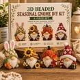 thumbnail image 2 of 2026 Limited Edition 3D Beaded Gnome DIY Kit, 4 Gnome Designs 3D Beaded DIY Kit for Beginner (Seasonal GNOME), 2 of 9