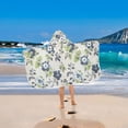thumbnail image 2 of Yayeee Kids Hooded Towel with Hand Pockets Beach Soft Absorbent Bath Wrap 50 x 23.5 inch, Light Floral Pattern, 2 of 5