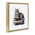 thumbnail image 3 of Stupell Industries Art Deco Fashion Books & Cat Gold Floating Frame Canvas Art, 25 x 25, by Amanda Greenwood, 3 of 8