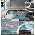 thumbnail image 1 of Tapis d'Intérieur Doux Design Cercle Abstrait Contemporain 5`3" x 7`3" Gris, 1 of 2