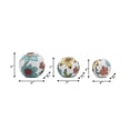 thumbnail image 4 of Ceramic Floral Orbs for Home and Bathroom Decor - Boho Accent for Office, Living Room, and Shelf Display - Ornaments for Console and Coffee Table - Set of 3, 6", 5", 4", White & Blue, 4 of 12