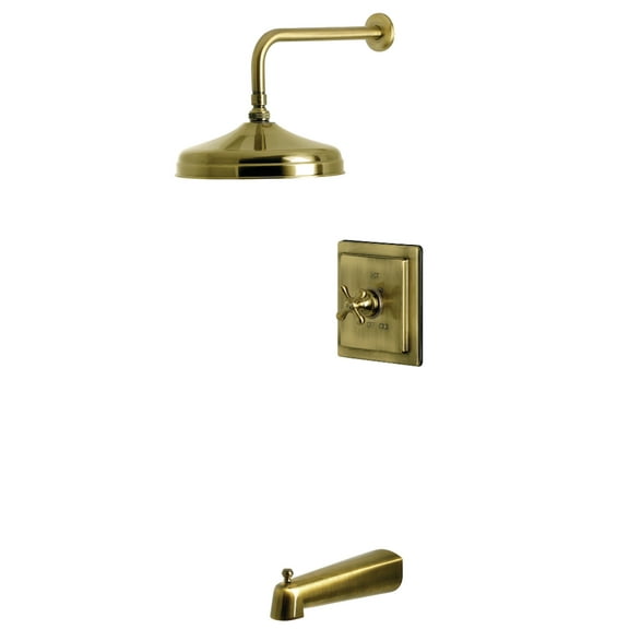 Kingston Brass KB6143AX Revival Single-Handle Pressure Balanced Tub and Shower Faucet, Antique Brass